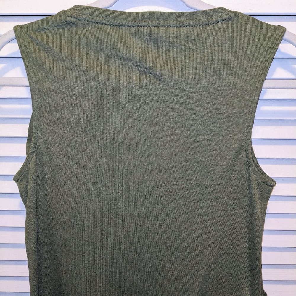 EUC J Crew Women's Drapey Two Tier Ruffle Tank Top Size XS Green Spring Preppy - Picture 8 of 9